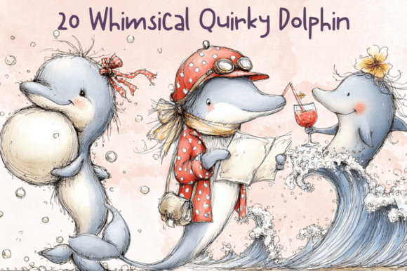Download Whimsical Quirky Dolphin Clipart - Art Collection