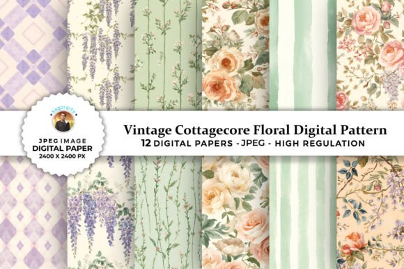 Download Vintage Pink Floral Digital Patterns - Pink Collection