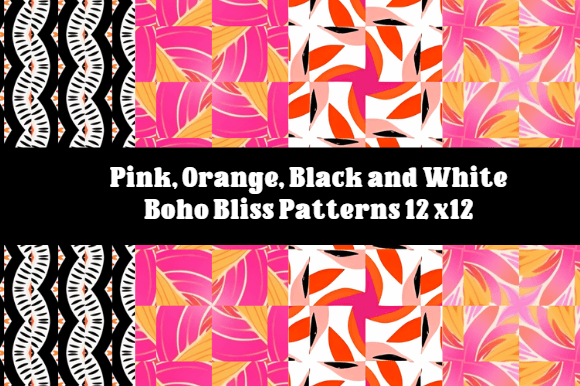 Download Pink, Orange, Black and White Boho Bliss - Pink Collection