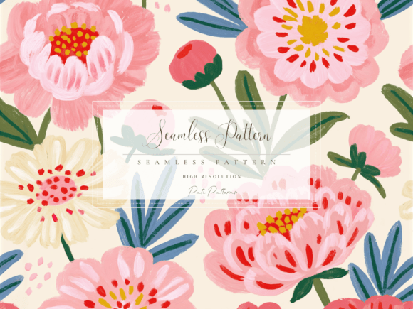 Download Blush Peony Seamless Floral Pattern PNG - Seamless Collection