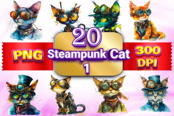 Download Steampunk Cat Clipart - Art Collection