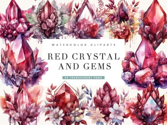 Download Burgandy Crystals and Gems Clipart - Art Collection