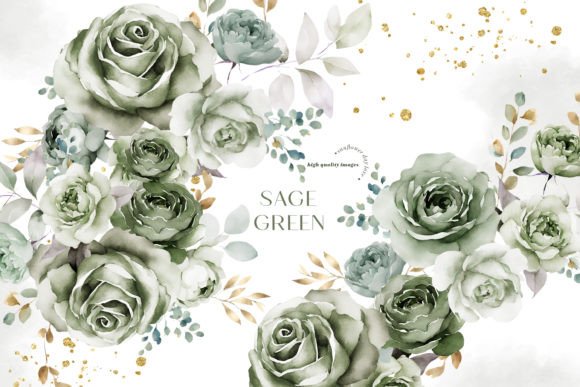 Download Sage Green Flowers Bouquets Clipart - Art Collection