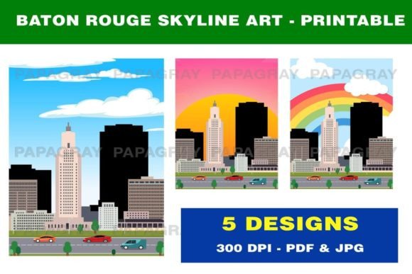 Download Baton Rouge Skyline Printable Artwork - Art Collection