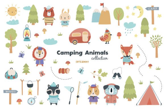 Download Camping Animal Digital Printable Clipart - Art Collection