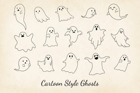 Download Cartoon Ghost, Retro Ghost Vector Bundle - Art Collection