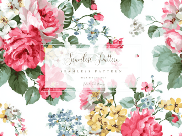 Download Vintage Retro Floral Seamless Pattern PNG - Seamless Collection