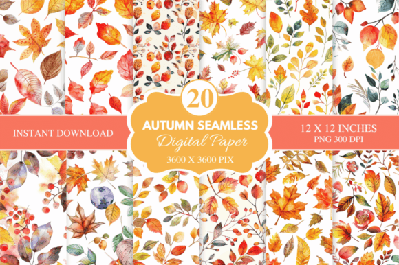 Download Autumn Seamless Digital Paper Bundle - Seamless Collection