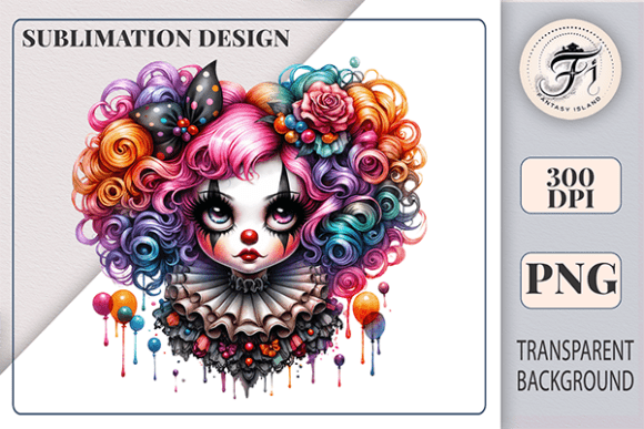 Download Gothic Clown Girl Halloween Clipart PNG - Art Collection