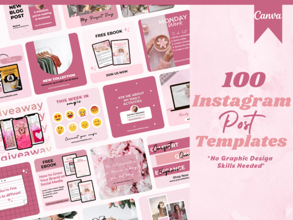 Download 100 Pink Instagram Post Templates - Pink Collection