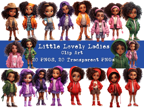 Download Little Lovely Ladies Clip Art Set of 20 - Art Collection
